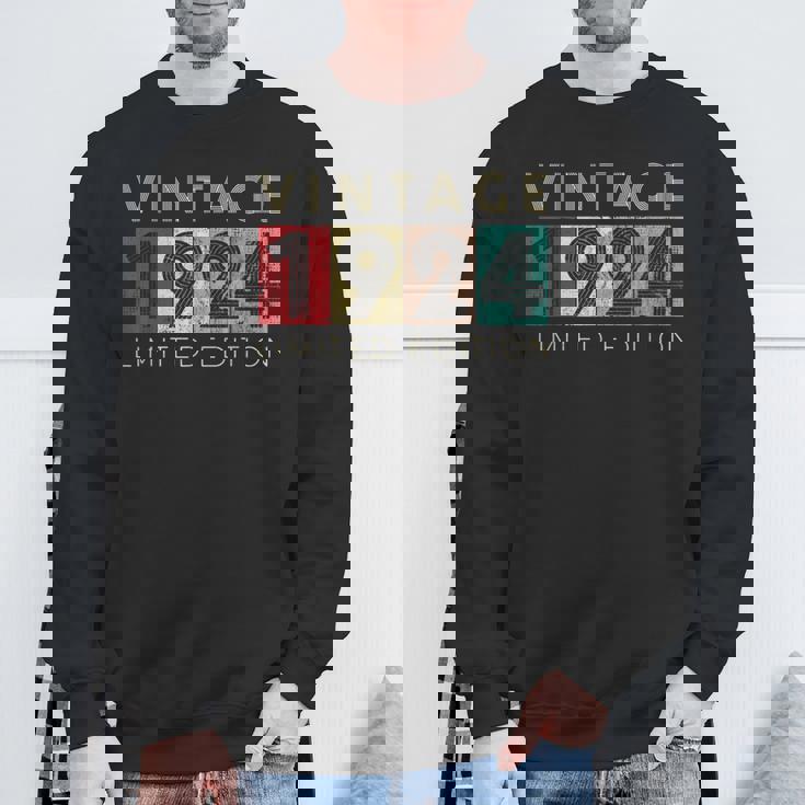 レトロ 99歳 ヴィンテージ 1924 限定版 99歳の誕生日 スウェットシャツ 高齢者への贈り物