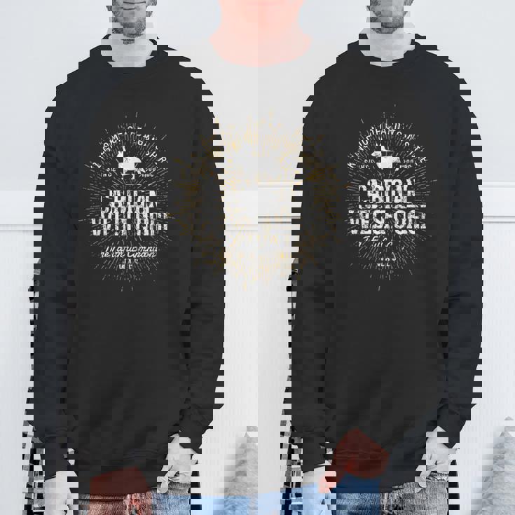 レトロ カーディガン・ウェルシュ・コーギー ヴィンテージ スウェットシャツ 高齢者への贈り物