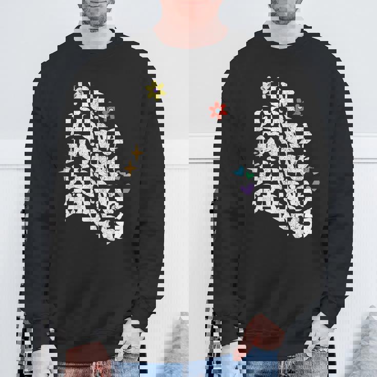 レトロ グルーヴィーなイム リンナ やってる リンナ 物事 面白い 母の日 スウェットシャツ 高齢者への贈り物