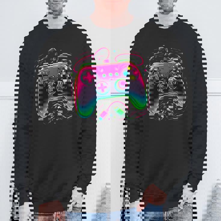 レトロ ゲーミング コントローラー ゲーマー ビデオ ゲーム コントローラー スウェットシャツ 高齢者への贈り物