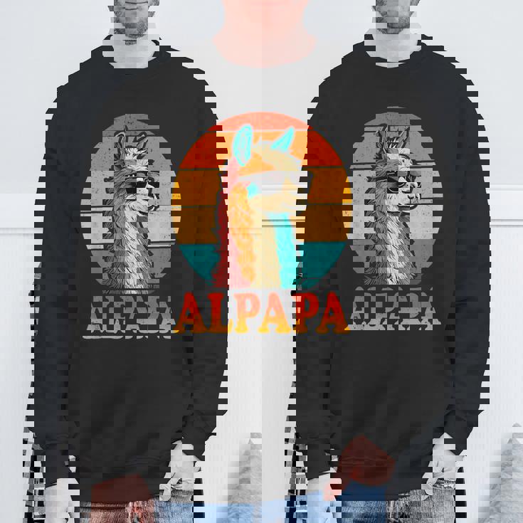 レトロ ヴィンテージ Alpapa アルパカ 恋人 ラマ 父の日 スウェットシャツ 高齢者への贈り物