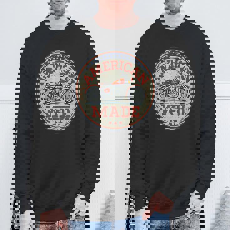 レトロ ヴィンテージ アメリカ製 モーターオイル 車 バイク ガレージ スウェットシャツ 高齢者への贈り物