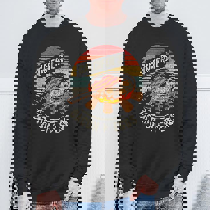 レトロ ヴィンテージ カルシファーのベーコンと卵料理 食品愛好家 スウェットシャツ 高齢者への贈り物