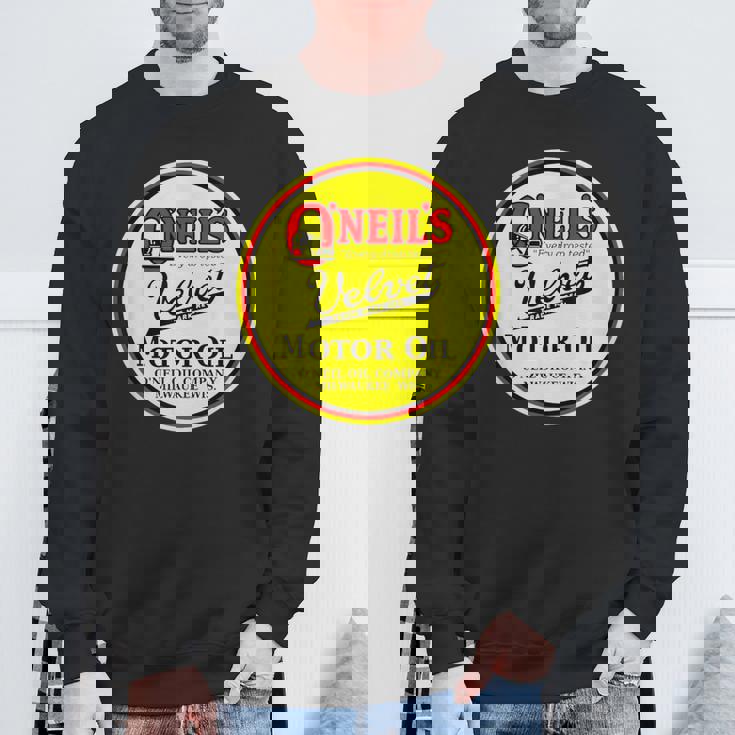 レトロ ヴィンテージ ガソリンスタンド オニールズ モーターオイル 車 バイク ガレージ スウェットシャツ 高齢者への贈り物