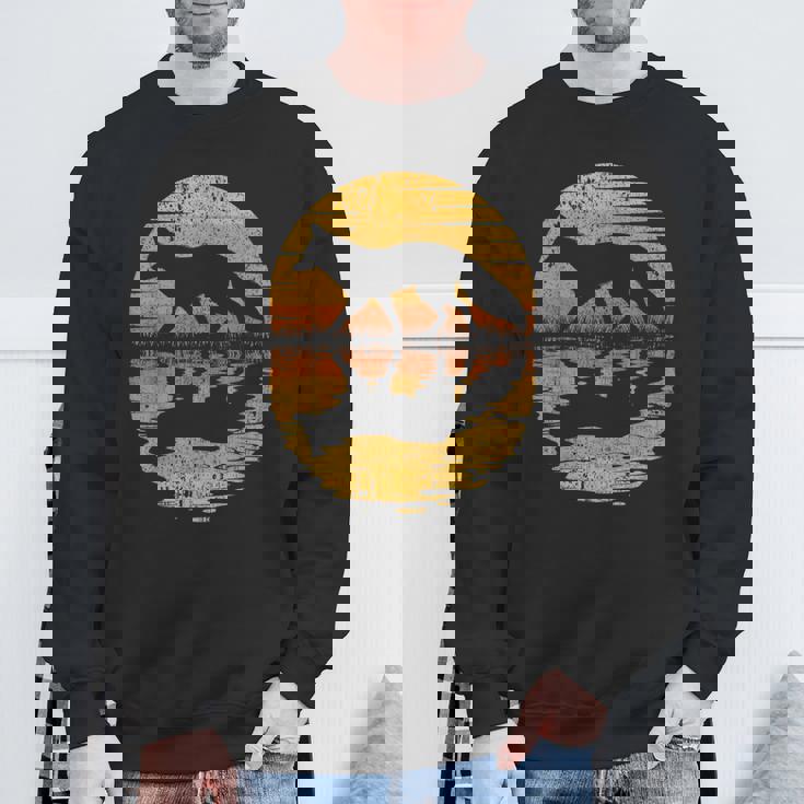 レトロ ヴィンテージ キツネ 反射 70年代 80年代 犬 動物 スウェットシャツ 高齢者への贈り物