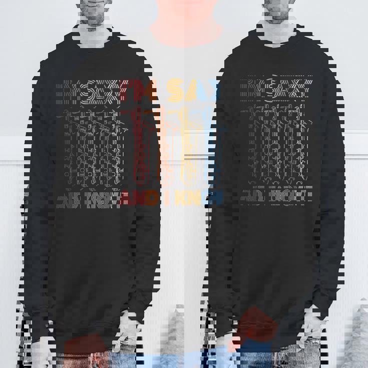 レトロ ヴィンテージ サックス ジャズ 音楽 バリトン サックス スウェットシャツ 高齢者への贈り物