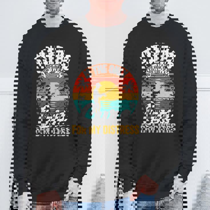 レトロ 釣り療法 メンタルヘルス ストレス解消 フィッシャーマン スウェットシャツ 高齢者への贈り物