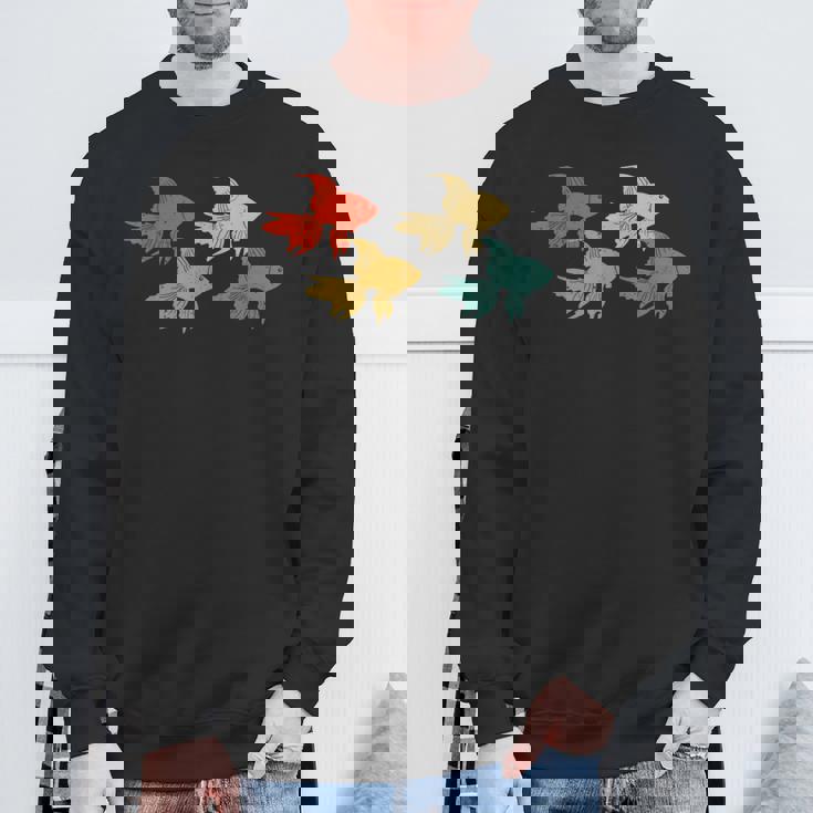 レトロ 魚 金魚 水族館 水 動物 スウェットシャツ 高齢者への贈り物