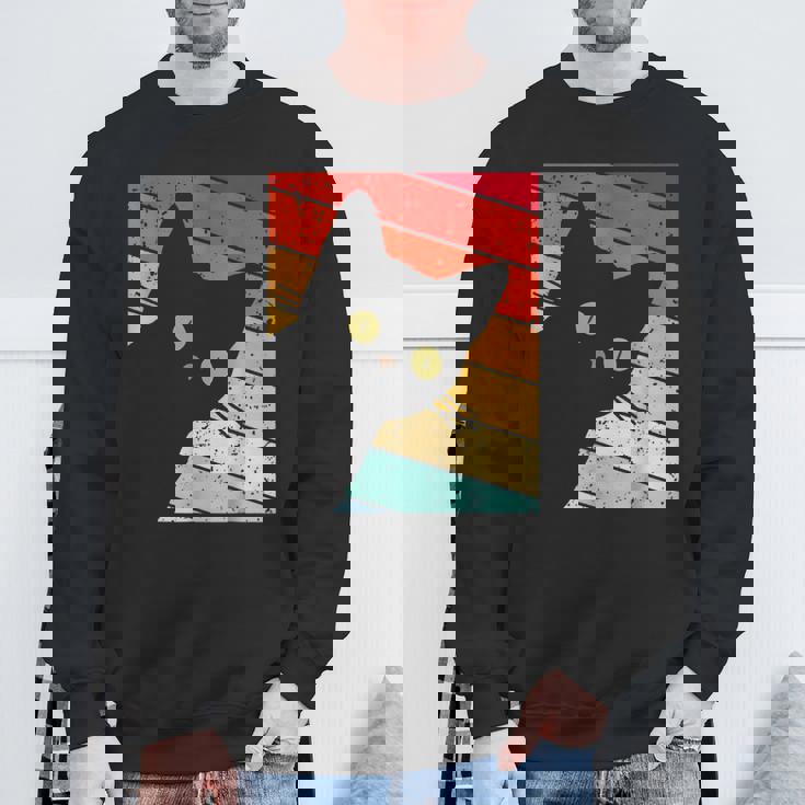 レトロな黒猫、ヴィンテージスタイルの黒猫。 スウェットシャツ 高齢者への贈り物