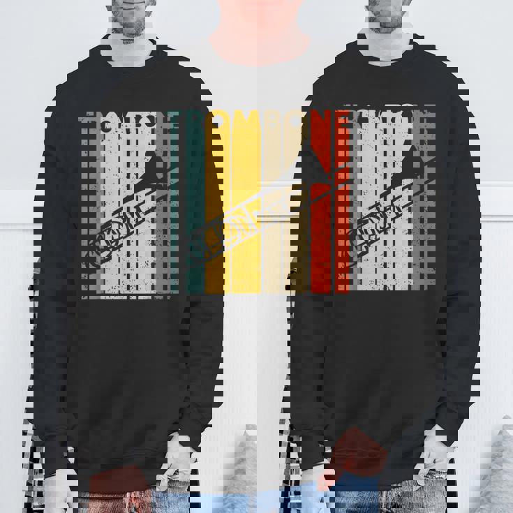 レトロトロンボーン I 吹奏楽部 I ミュージシャン I トロンボーン スウェットシャツ 高齢者への贈り物