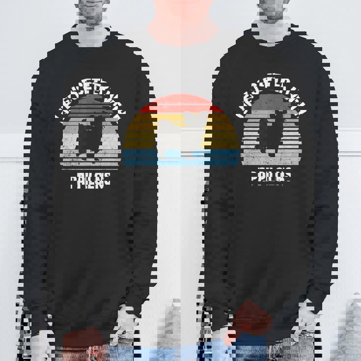 レトロパピヨン 犬 ギフト スウェットシャツ 高齢者への贈り物