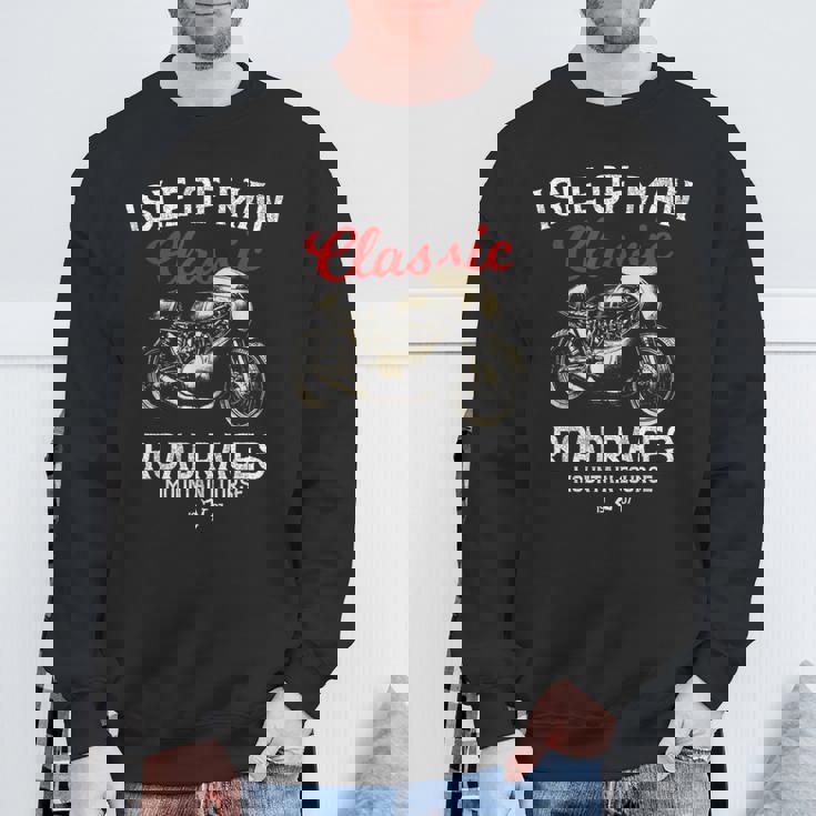 レトロマン島ttレースヴィンテージバイクレース スウェットシャツ 高齢者への贈り物