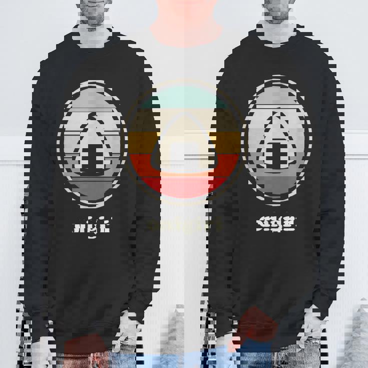 レトロヴィンテージ-日本食&カワイイアニメおにぎり スウェットシャツ 高齢者への贈り物