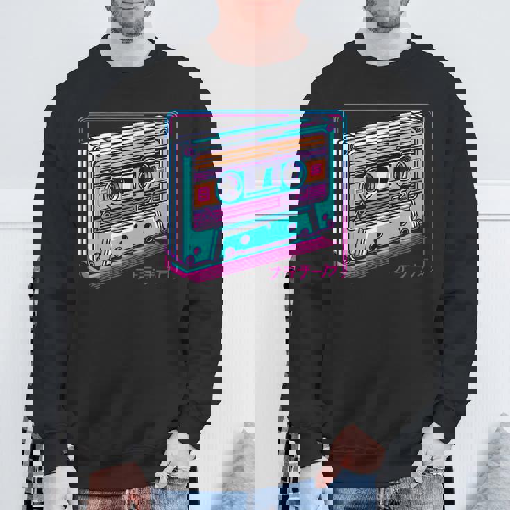 レトロヴェイパーウェイブカセット ロフィ アニメ 日本の美学 スウェットシャツ 高齢者への贈り物