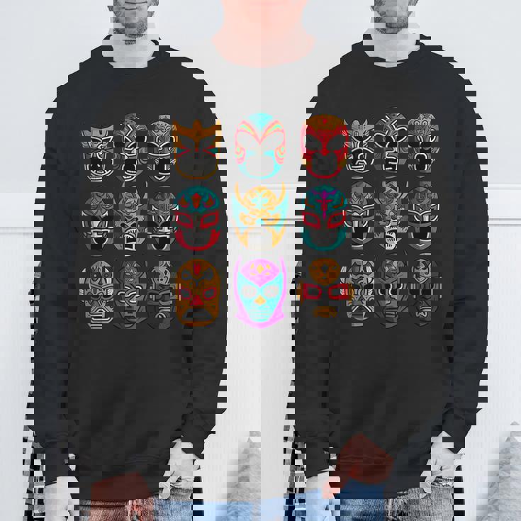 レトロ・ルチャ・リブレ フリースタイル・レスリング・ファイター スウェットシャツ 高齢者への贈り物