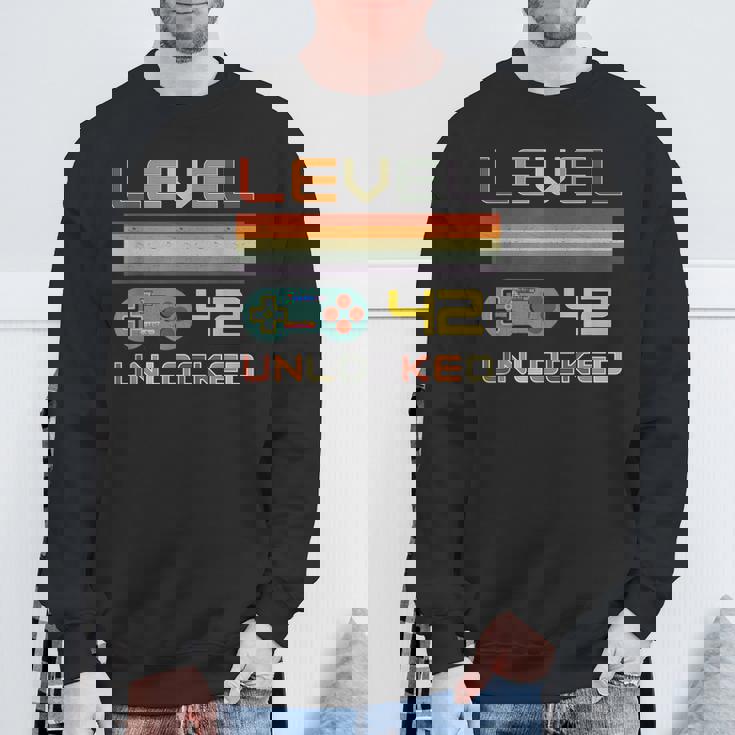 レベル42 アンロック ゲーマー 42歳の誕生日 スウェットシャツ 高齢者への贈り物