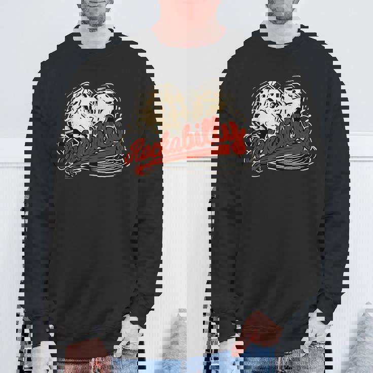 ロカビリーロックミュージックレトロキューブビニール1950sロッカー スウェットシャツ 高齢者への贈り物