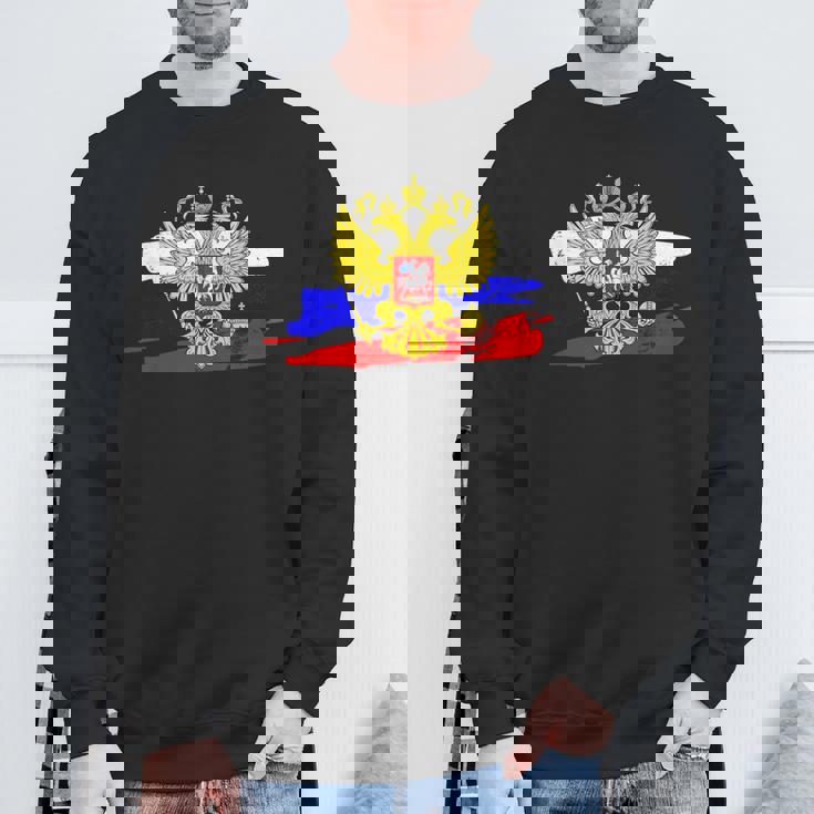 ロシア国章 ロシア国旗 イーグルエンブレム付き スウェットシャツ 高齢者への贈り物