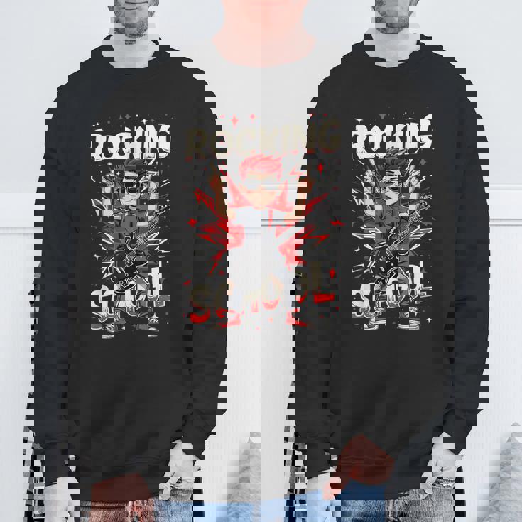 ロッキング・100デイズ・オブ・スクール・ファニー・ギター・キッズ スウェットシャツ 高齢者への贈り物