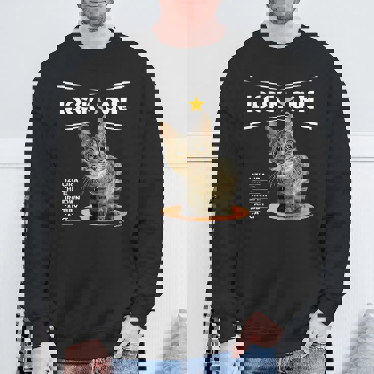 ロックオンなねこ 狙う猫 Cat スウェットシャツ 高齢者への贈り物