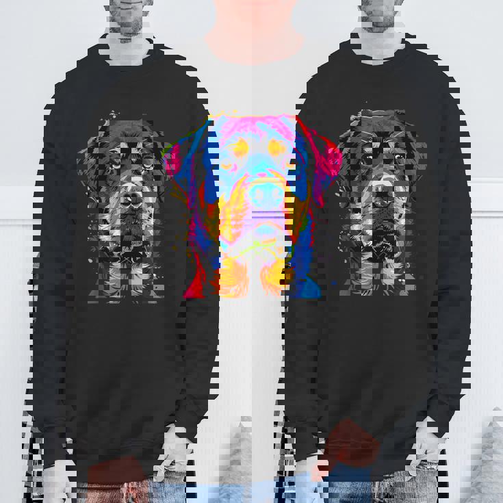 ロットワイラー 犬 カラフル ポップアート 犬の誇り ロットワイラー スウェットシャツ 高齢者への贈り物