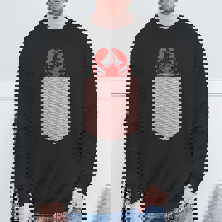 ロブスターデザイン-かわいいポケットアニマルロブスター スウェットシャツ 高齢者への贈り物