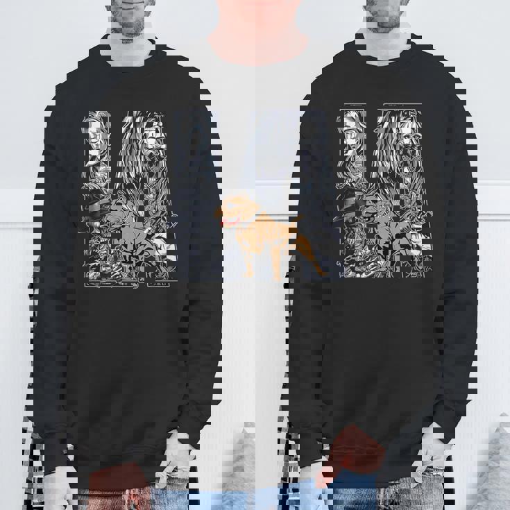 メンズ ローライダー スタイル、La ピットブル ドッグ。チカーノ・チョロ、ラティーノ スウェットシャツ 高齢者への贈り物