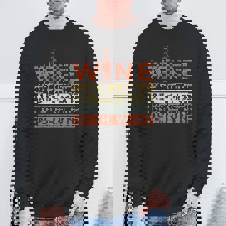 ワインは年を重ねるごとに良くなる私はワインと共に良くなる スウェットシャツ 高齢者への贈り物