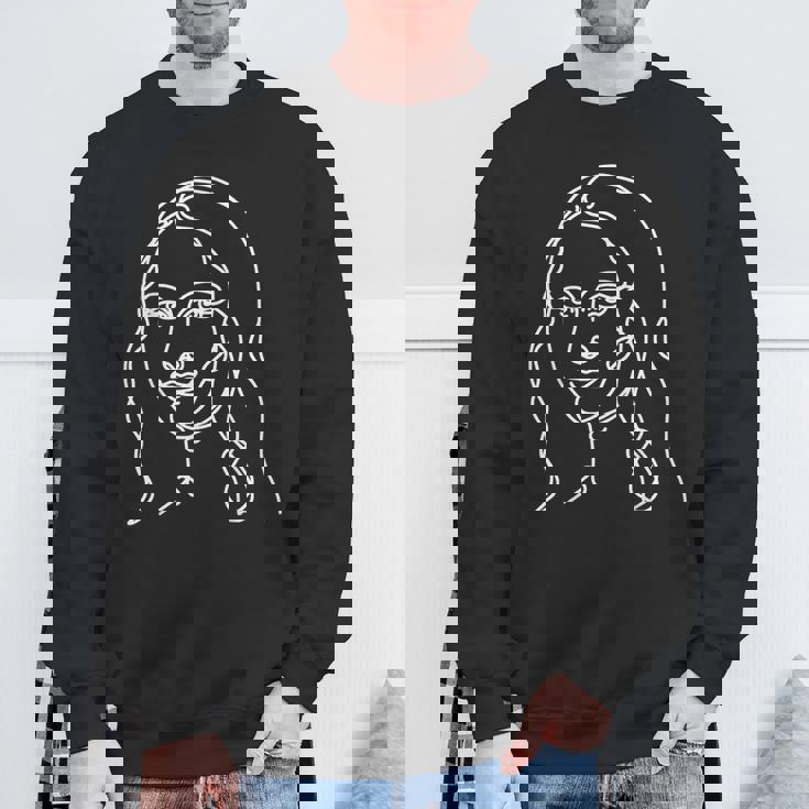 ワンラインアート デッサン ダヴィンチのモナリザ スウェットシャツ 高齢者への贈り物