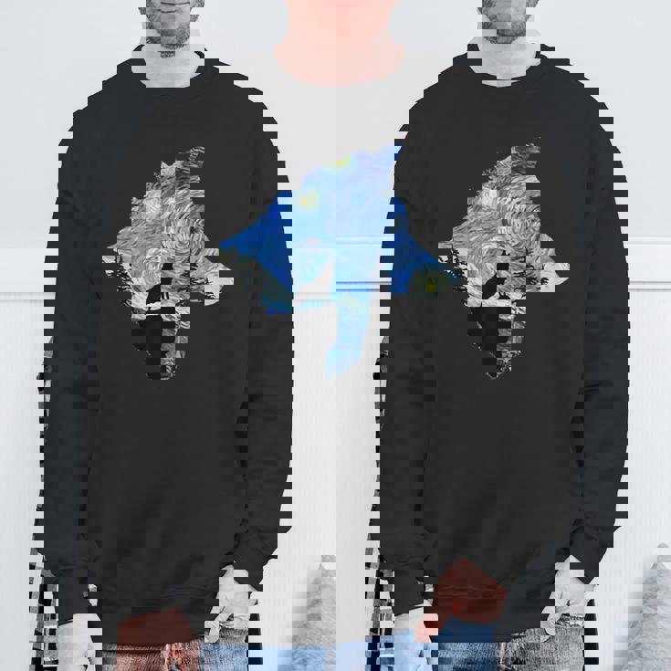 ヴィンセント・ヴァン・ゴッホ作 星月夜狼 有名な絵画 スウェットシャツ 高齢者への贈り物