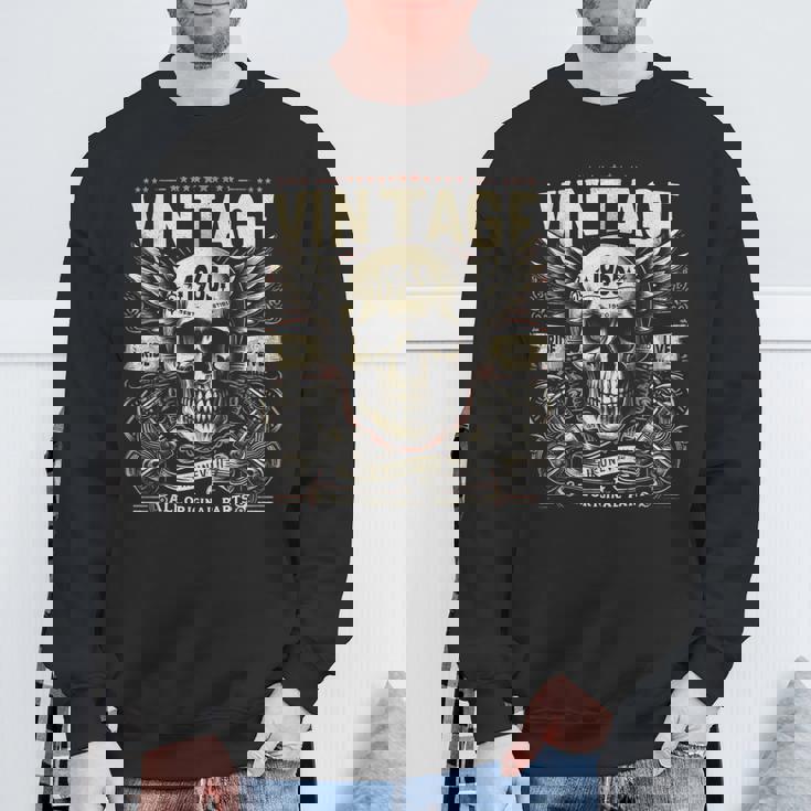 ヴィンテージ 1965 1965年誕生 誕生日 スカル バイカー バイク スウェットシャツ 高齢者への贈り物