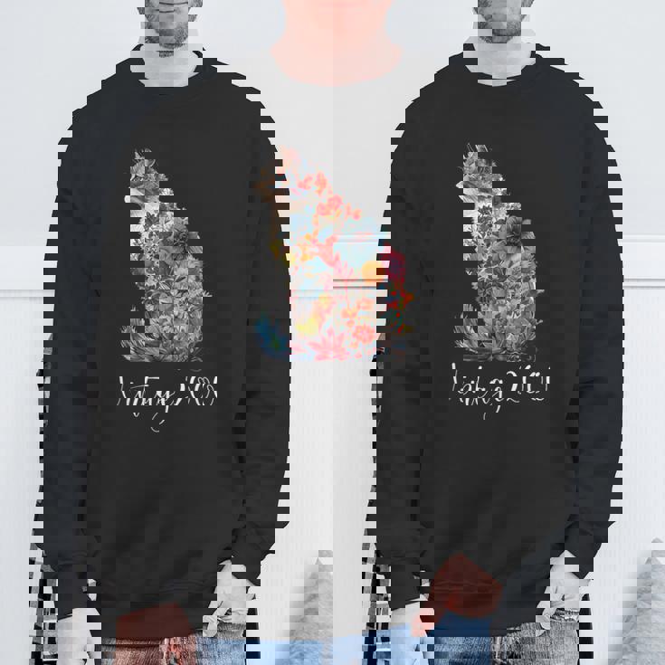 ヴィンテージ 2000 花柄 花 猫好き 24時間 誕生日 スウェットシャツ 高齢者への贈り物