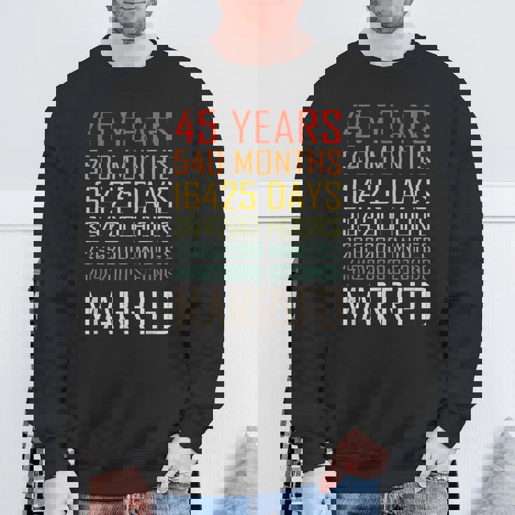 ヴィンテージ 45年 540ヶ月 結婚45周年 記念日 スウェットシャツ 高齢者への贈り物