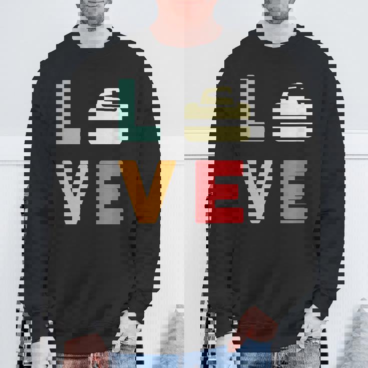 ヴィンテージ I Love Curling Curling Lover レトロカーリング スウェットシャツ 高齢者への贈り物