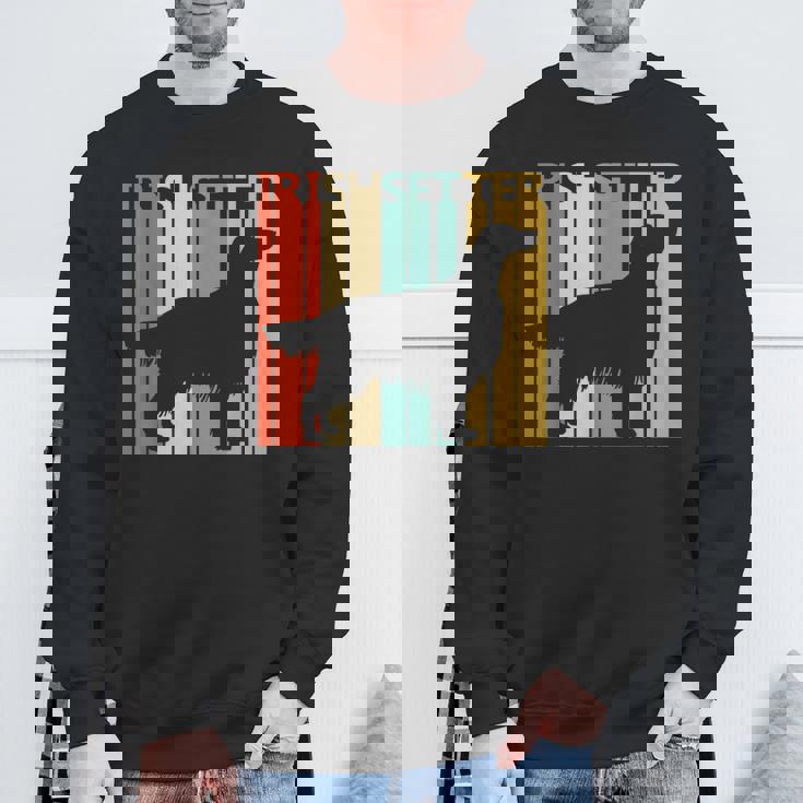 ヴィンテージ アイリッシュセッター 犬の飼い主と恋人 スウェットシャツ 高齢者への贈り物