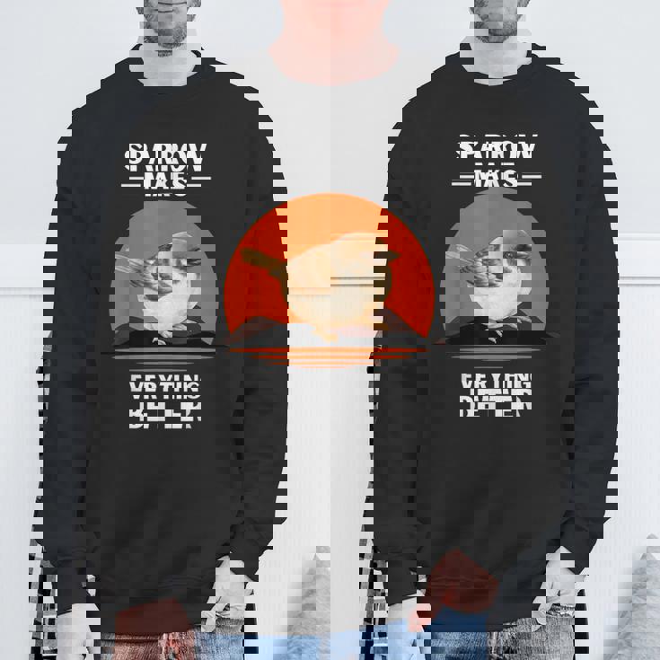 ヴィンテージ スズメの鳥 Make Everything Better スズメの鳥 スウェットシャツ 高齢者への贈り物