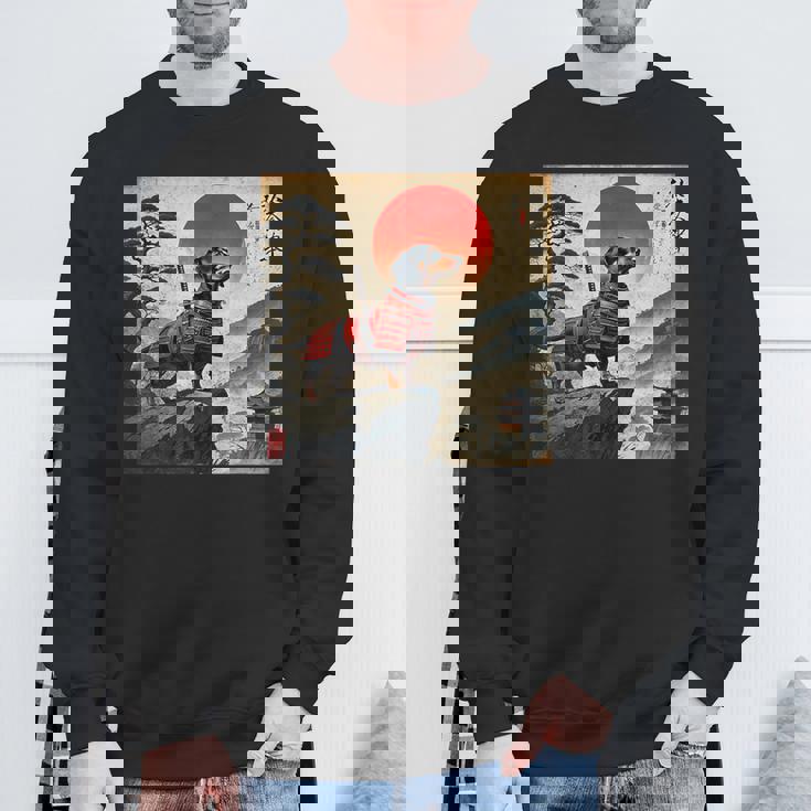 ヴィンテージ ダックスフンド サムライ ウナー 犬 日本の浮世絵 アート スウェットシャツ 高齢者への贈り物