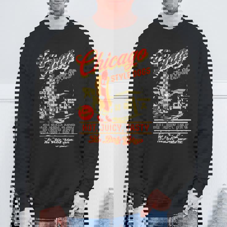 ヴィンテージ ダーティ グリンゴ シカゴスタイル ホットドッグ レトロ バイカー スウェットシャツ 高齢者への贈り物