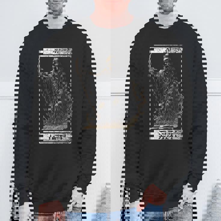 ヴィンテージ デス タロット カード 死神 オカルト悪魔の恐怖 スウェットシャツ 高齢者への贈り物