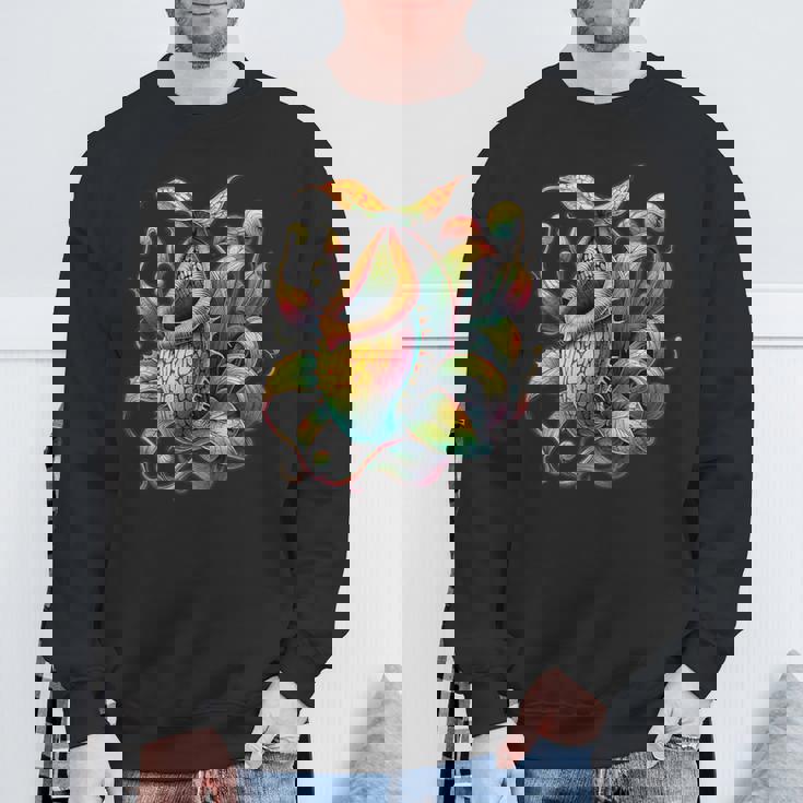 ヴィンテージ ネペンテス ピッチャー 植物ティー 食虫植物アート スウェットシャツ 高齢者への贈り物