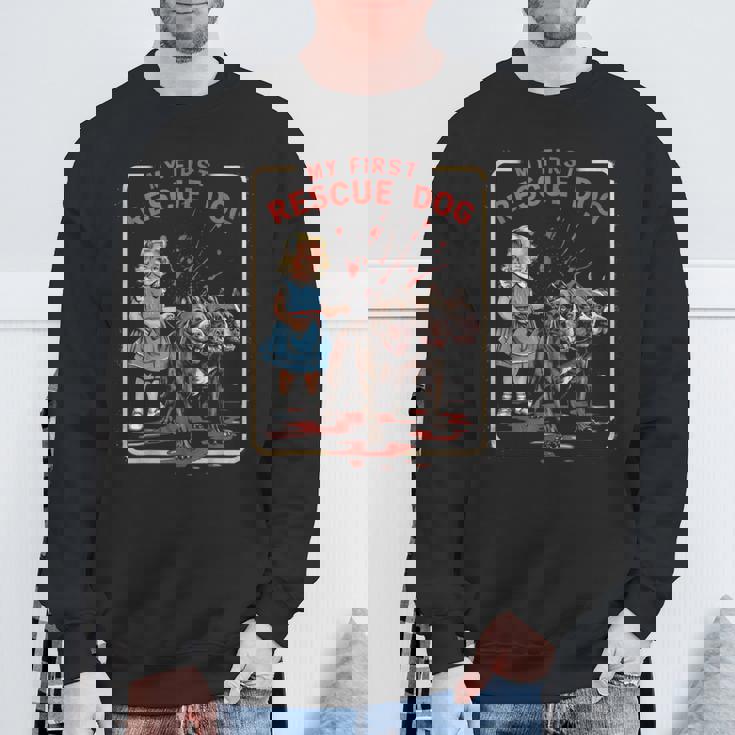 ヴィンテージ ホラー 映画 恋人 レトロ ハロウィン シャツ レスキュー 犬 スウェットシャツ 高齢者への贈り物