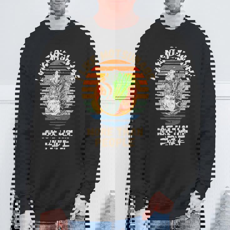 ヴィンテージ 人よりモツナベが好き レトロ もつ鍋 スウェットシャツ 高齢者への贈り物