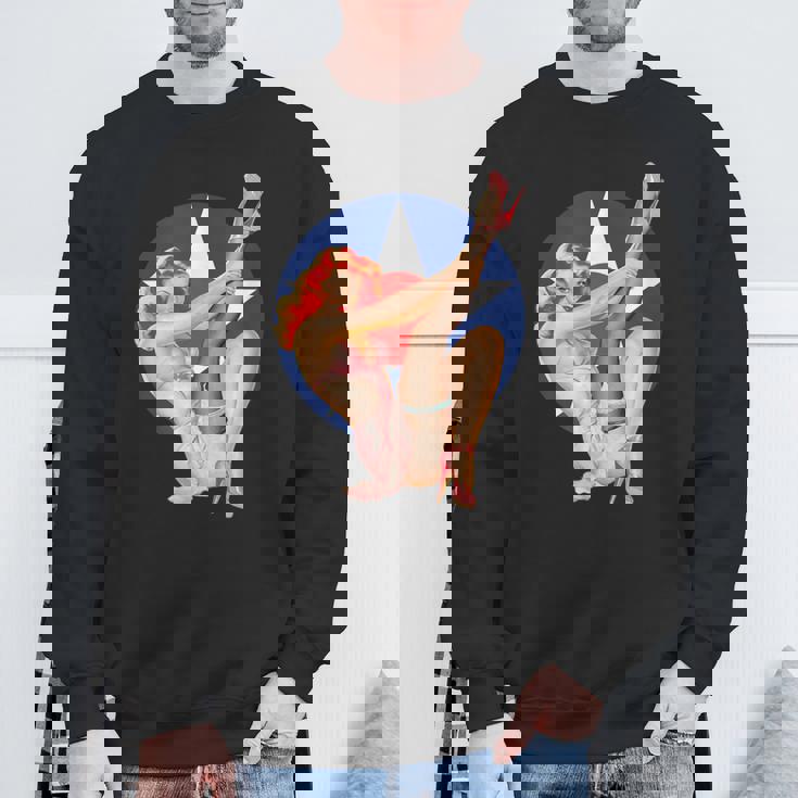 ヴィンテージ 愛国心ピンナップガール スウェットシャツ 高齢者への贈り物