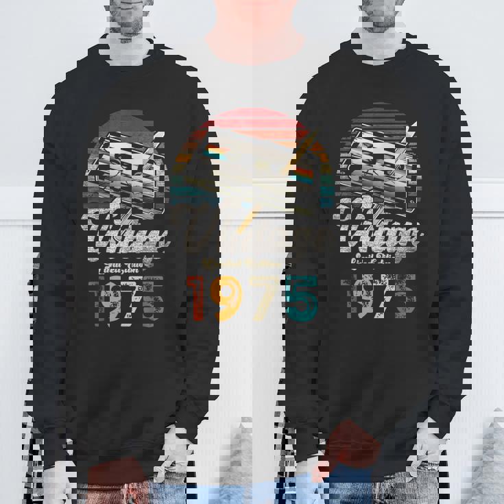 ヴィンテージ1975バースデー50年カセットペンシル スウェットシャツ 高齢者への贈り物