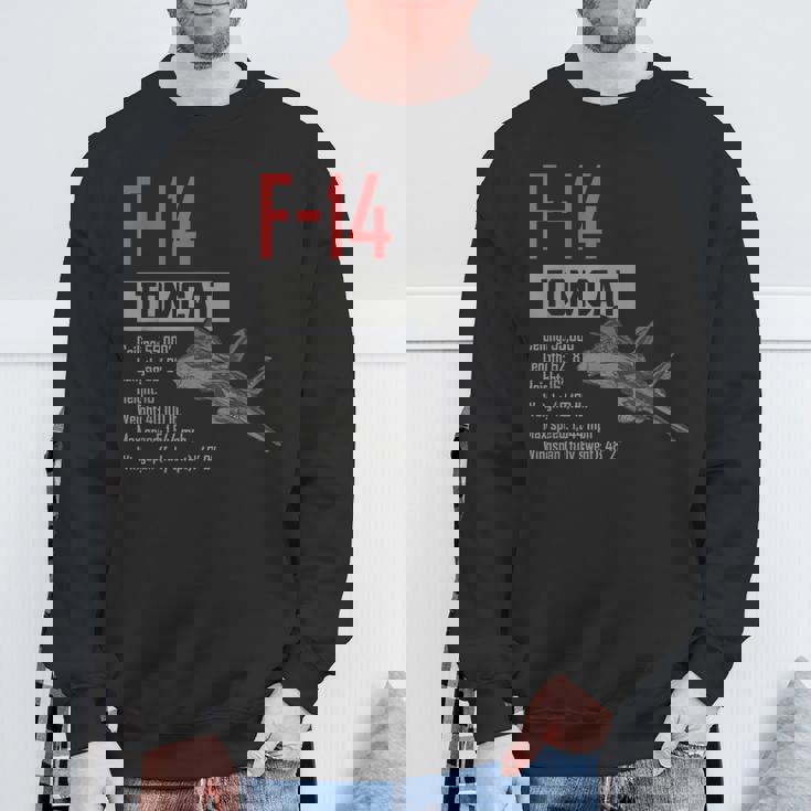 ヴィンテージf-14トムキャット戦闘機ジェット軍事航空ギフト スウェットシャツ 高齢者への贈り物