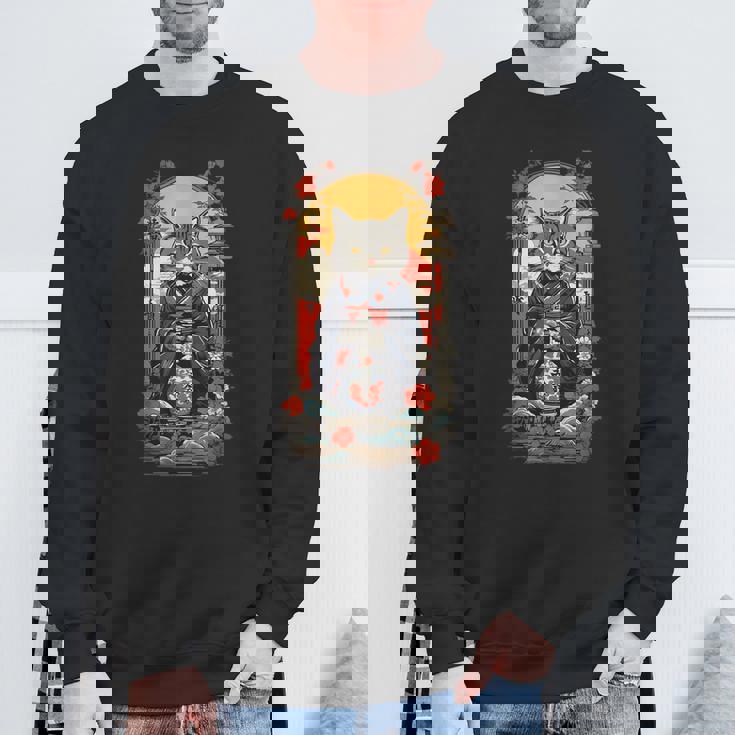 ヴィンテージジャパンの日本酒の猫ポスターデザイン。 スウェットシャツ 高齢者への贈り物