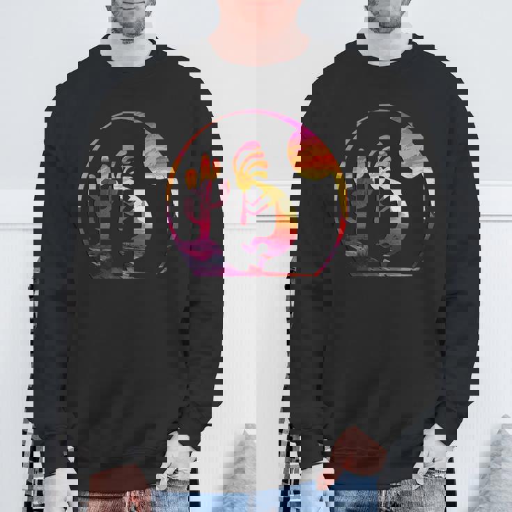 ヴィンテージネイティブアメリカンシンボル サンセット ココペリ スウェットシャツ 高齢者への贈り物