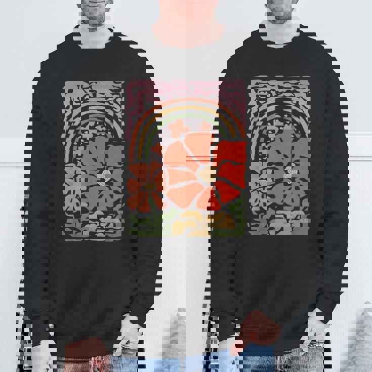 ヴィンテージフラワーレトロルックナチュラルヒッピーバイブ。 スウェットシャツ 高齢者への贈り物