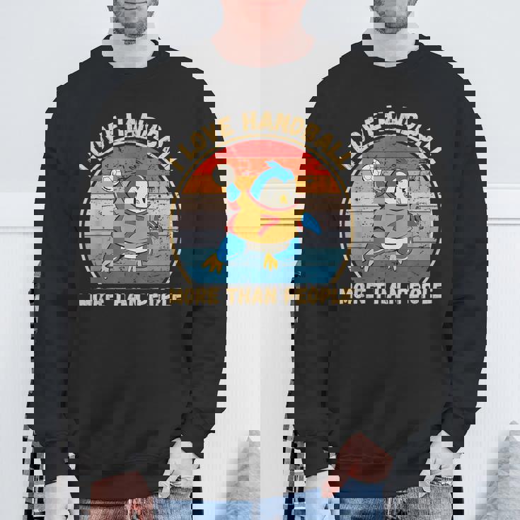 ヴィンテージペンギン I Love Handball More Than People スウェットシャツ 高齢者への贈り物