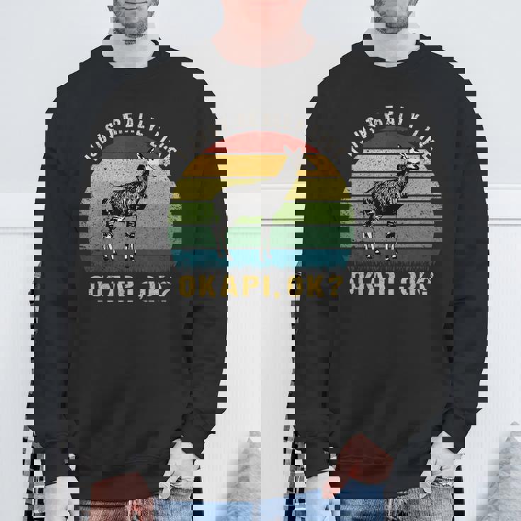 ヴィンテージレトロオカピ動物tシャツ I Just Really Like Okapi Ok スウェットシャツ 高齢者への贈り物